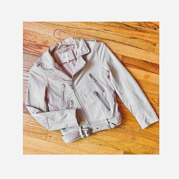 MAJE Lambskin Leather Moto Jacket - Picture 1 of 16